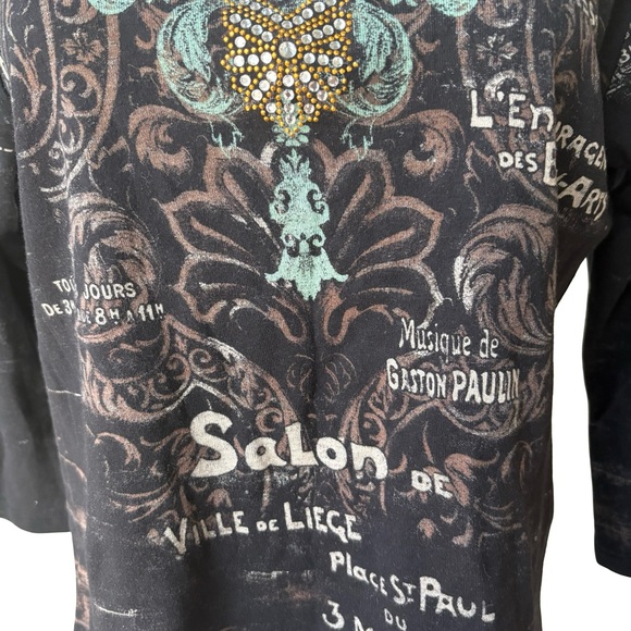 Vintage Cactus Graphic Rhinestone Embellished Top, Sz XL (runs small) - Picture 9 of 11
